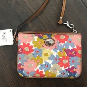 NWT Coach Floral Wristlet